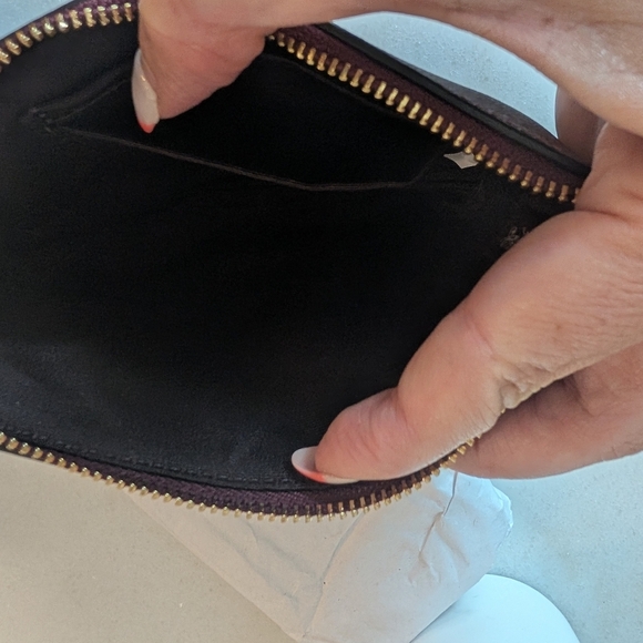 New Coach Burgundy Wristlet with Holiday Floral Design - Picture 4 of 6